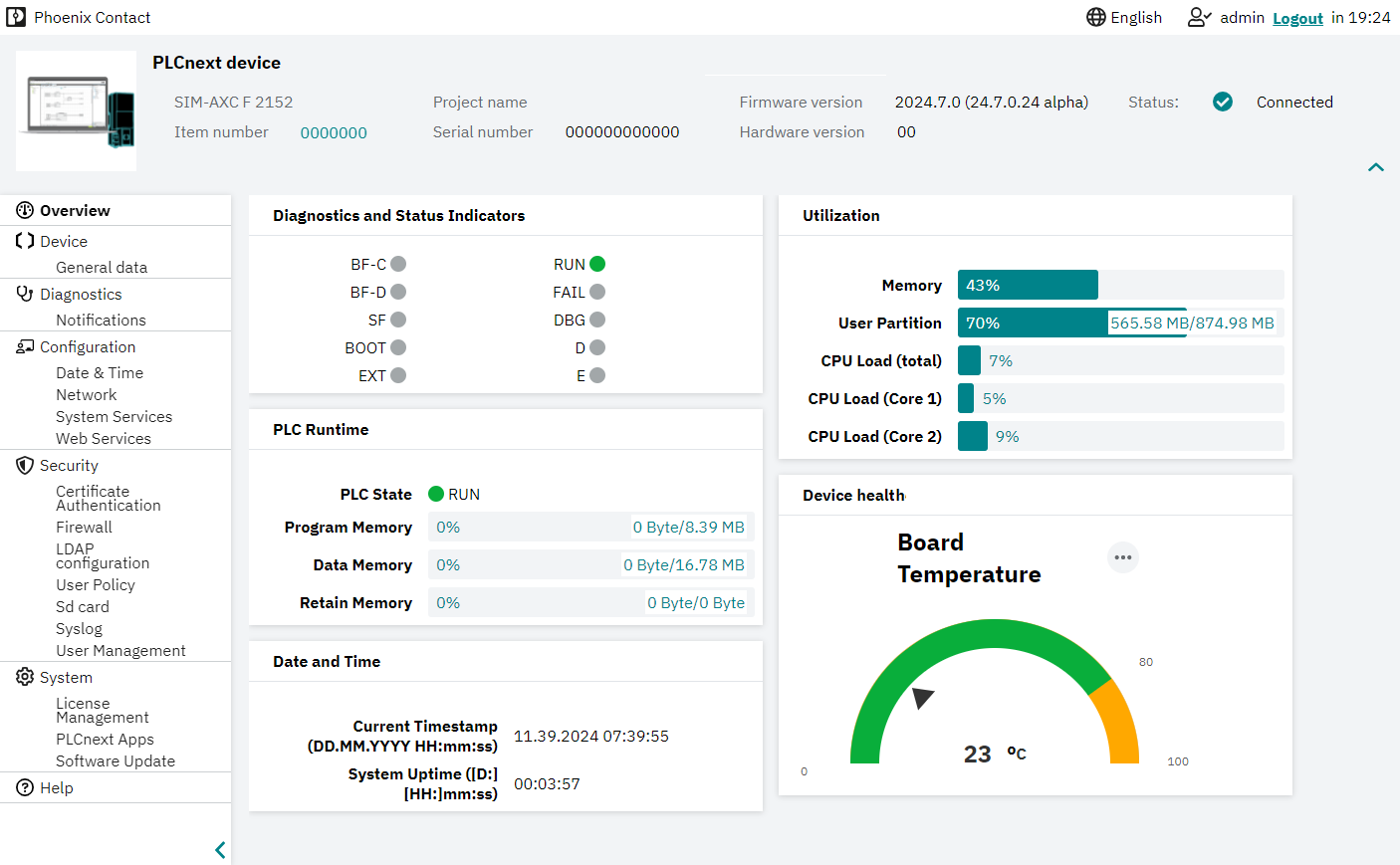 Screenshot of the new WBM 2.0 showing the Overview page with gauges and indicators