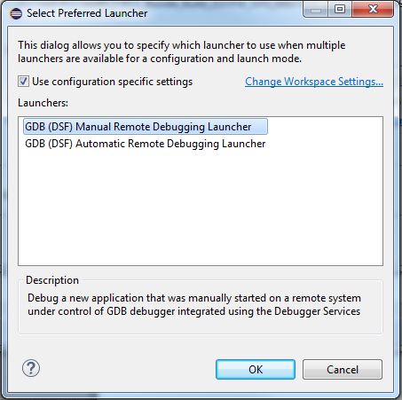 Manual remote debug launcher