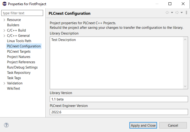 project configuration